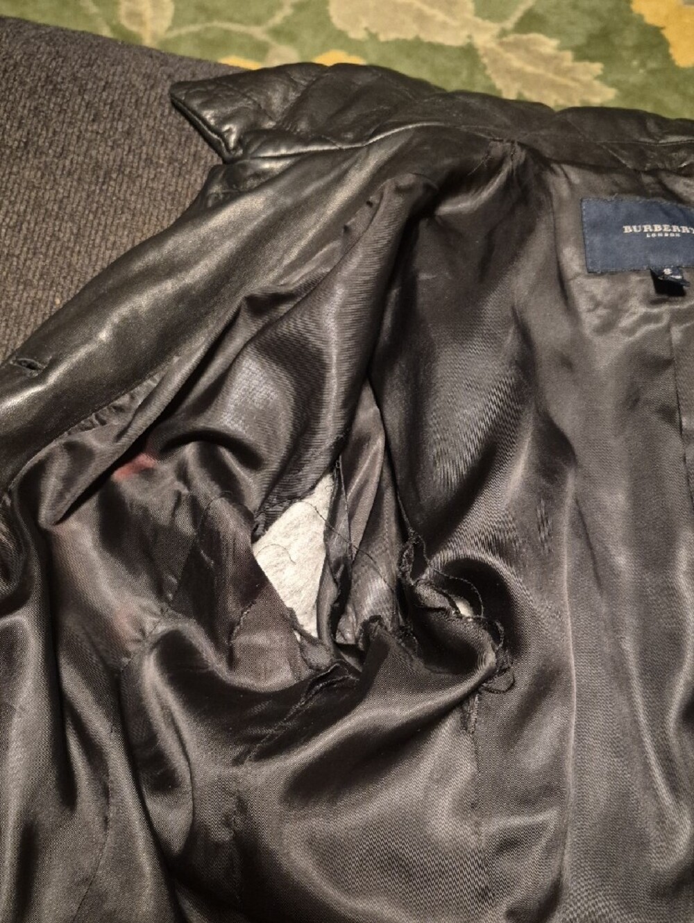 Burberry Black Quilted Leather Button-Front Jacket - Picture 10 of 16